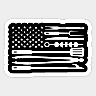 BBQ US Flag Barbecue Sticker